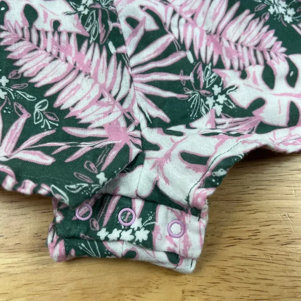 Cat & Jack Toddler Girls' Green Palm Tank Romper - Size 12M - NWT